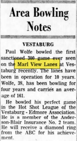 Marl View Lanes - Jan 1964 Article (newer photo)